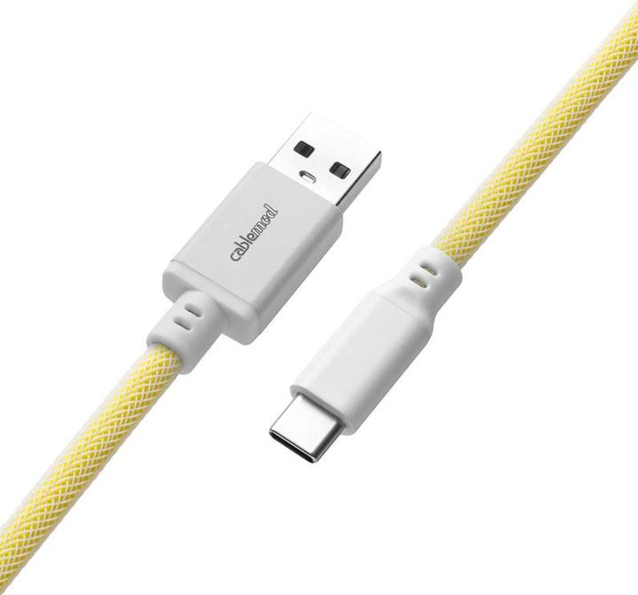 Produktbild CableMod Classic Coiled Keyboard Cable USB-C zu USB Typ A, Lemon (1.50 m, USB 2.0)