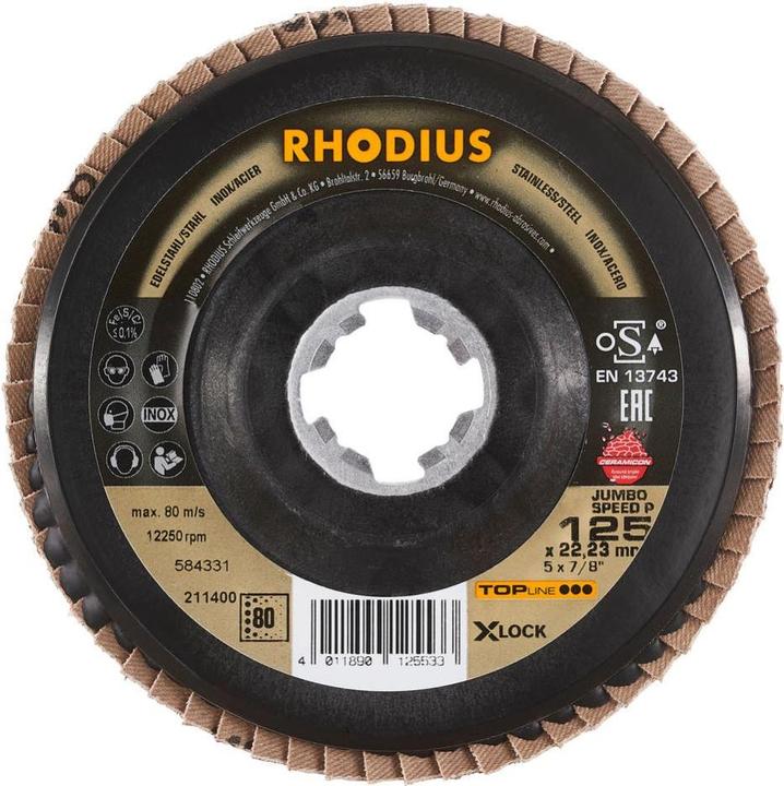 Actual product image Rhodius Flap disc JUMBO SPEED P X-LOCK