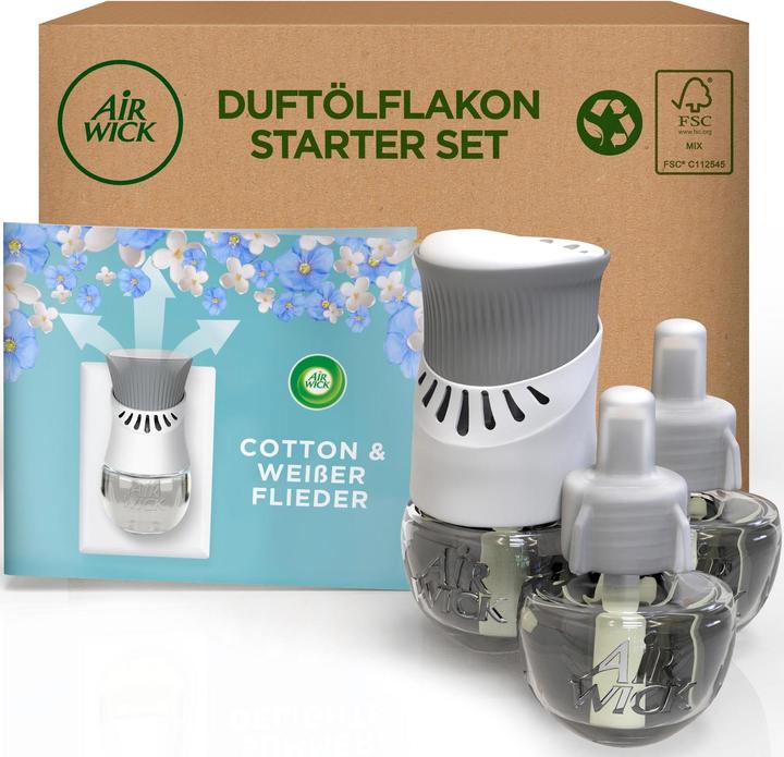 Air Wick Flacon de parfum Starter-Set Cotton & Lilas blanc