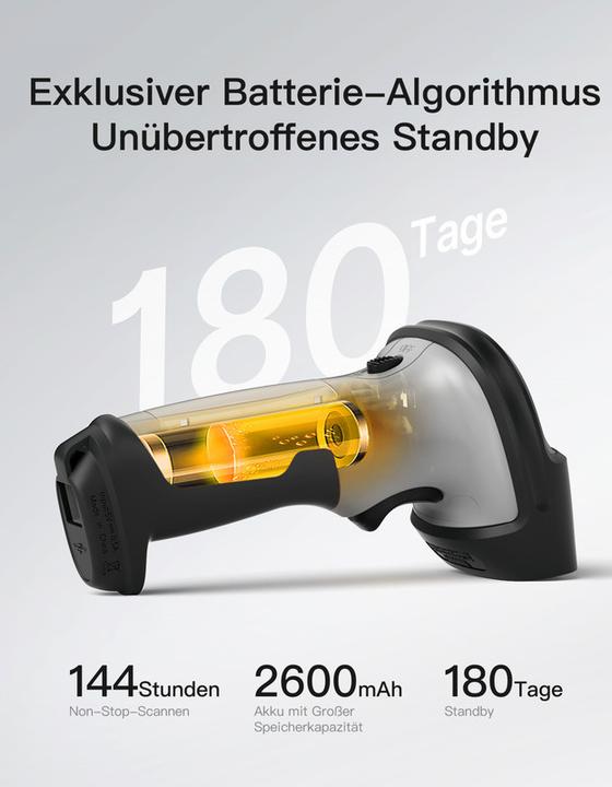 Produktbild Inateck Barcodescanner 72 gray (BCST-72 gray) (2D-Barcodes, 1D-Barcodes)