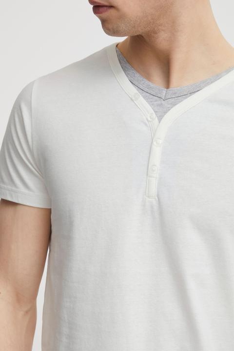 Actual product image Solid Dorian Men's T-Shirt Short Sleeve Shirt Tee With Grandad-Neck (XL)