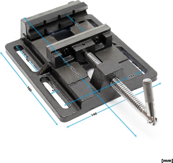 Produktbild Wiltec Maschinenschraubstock 75mm Werkstatt Schraubstock Tischbohrmaschine (75 mm)