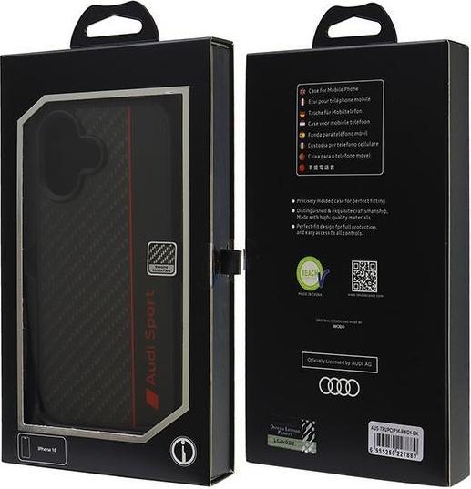 Image du produit Audi Étui rigide en fibre de carbone pour iPhone 16 6.1" czarny/black AUS-TPUPCIP16-R8/D1-BK (Apple iPhone 16)