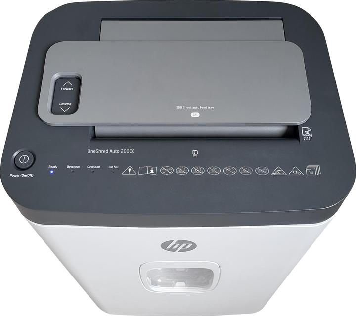 Produktbild HP Pro Shredder Auto 200CC Aktenvernichter mit Partikelschnitt P-4, 4 x 20 mm, bis 200 Blatt, schwar (Partikelschnitt)