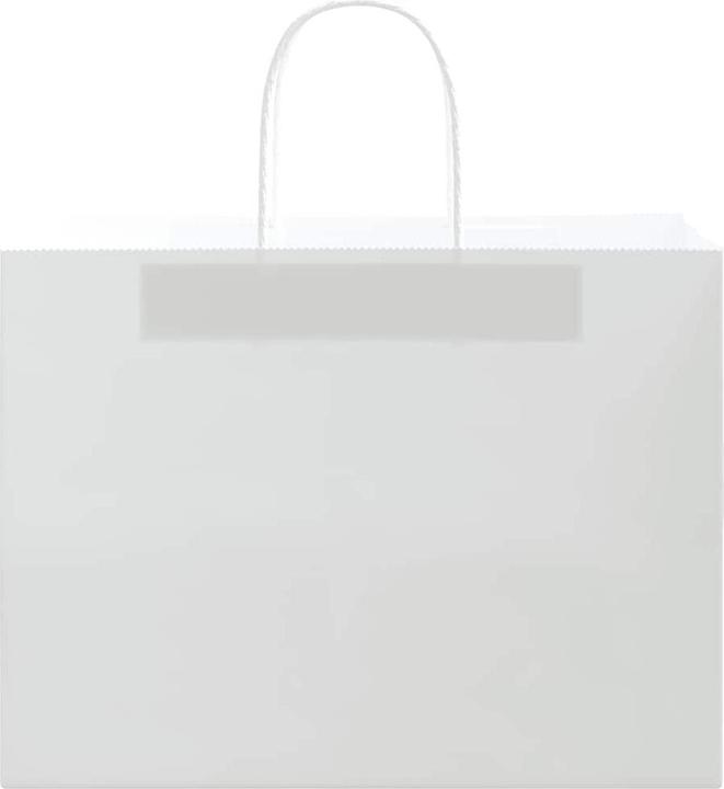Produktbild VidaXL Kraftpapiertüten 50 Stk. mit Henkel Weiss 32x17x25 cm Papiertüte (Geschenktüte, 50 x)