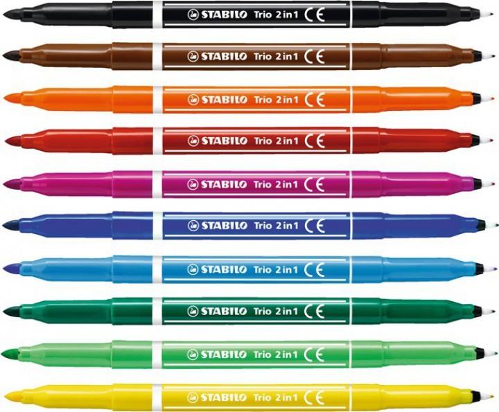 Produktbild STABILO Trio 2 in 1 (Mehrfarbig, 10 x)