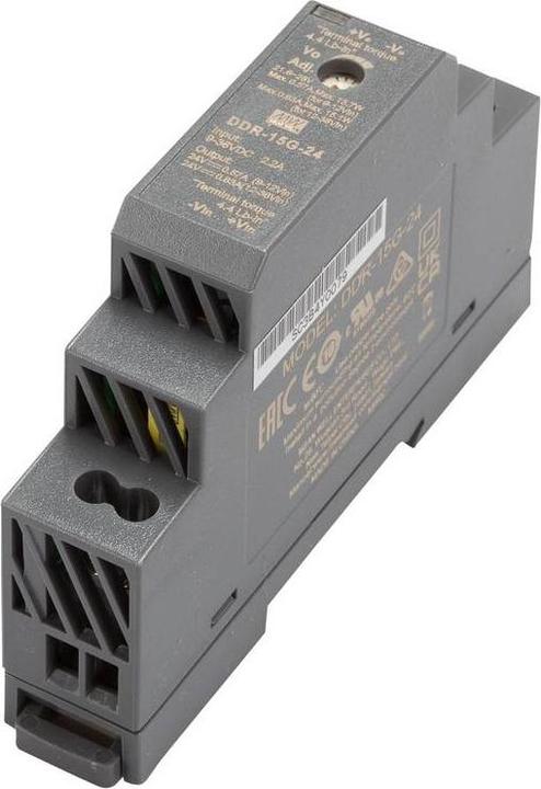 Produktbild MeanWell Hutschienen DC/DC Wandler (DIN Rail) 24 V/DC 0.63 A 15 W 1 x