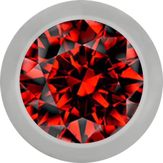 Produktbild Star Piercing Micro Kugel silber mit Kristall rot (ohne Messing, Titan G23)