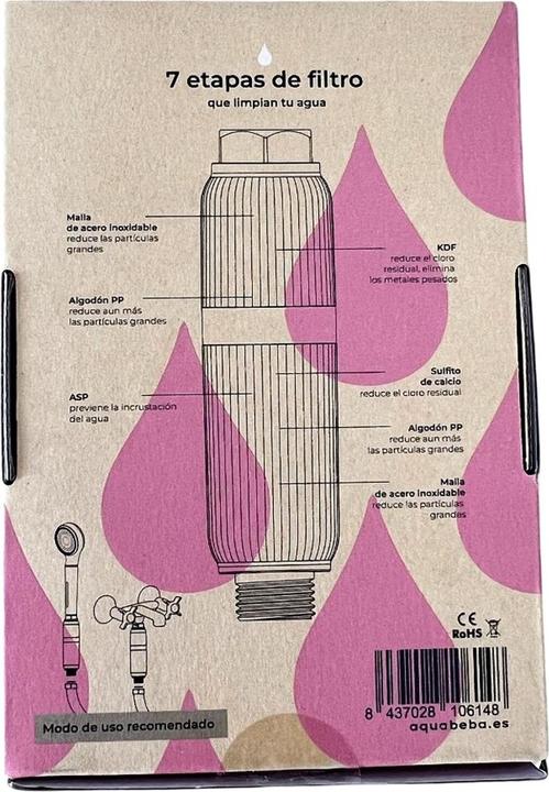 Actual product image Aquabeba Aquafilter Chrome Shower Filter