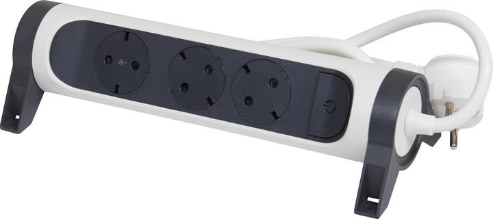Image du produit Legrand Multiprise pivotante 3x prise, 5m de câble blanc-noir 694541 (3 x, CEE7, 5 m)