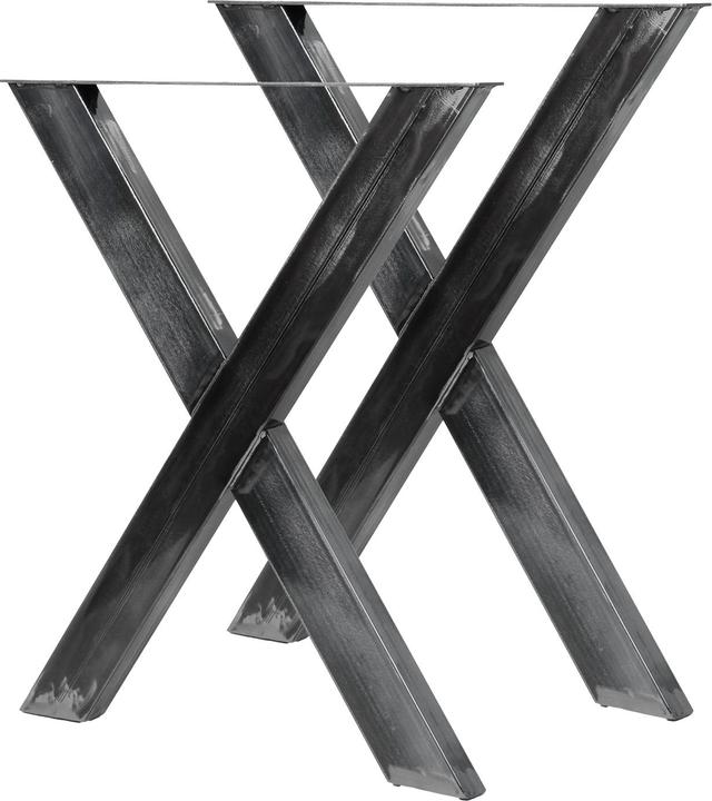 Wiltec Tischbeine Set X-Profil 72x60cm lackierter Stahl Tischkufen Tischgestell