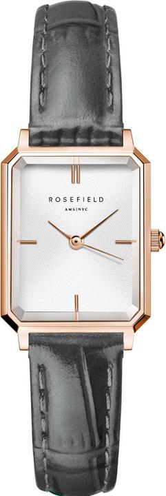 Produktbild Rosefield Octagon XS White Grey Leather Rose Gold Armbanduhr