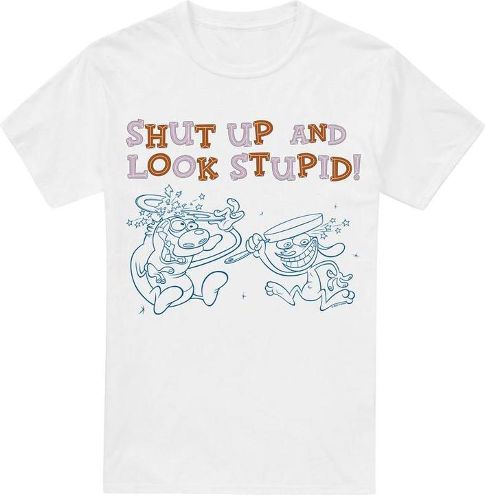Ren & Stimpy Shut Up And Look Stupid! TShirt (M)