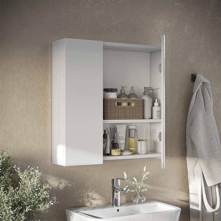 Immagine prodotto Vichy Badspiegelschrank Leopold, Weiss, 60 x 59.2 cm Mit Regalböden und 1 Spiegeltür