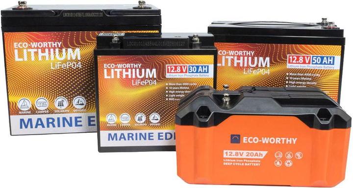 Image du produit Eco-Worthy Marine Lithium-Batterie LiFePO4 12V (12 V, 100 Ah)