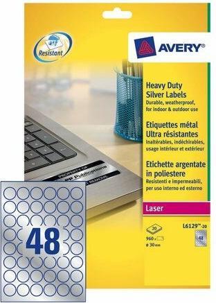 Produktbild Avery Heavy Duty Laser Labels - Polyester - permanent