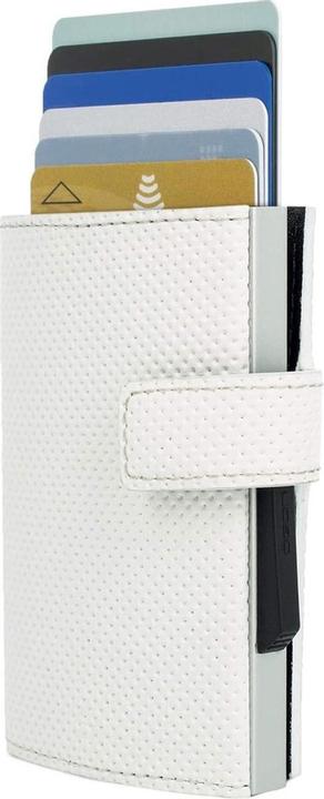 Ögon Design à -Gon Kartenhalter Kaskade Snap 7 x 2,2 cm Aluminium/Leder weiss