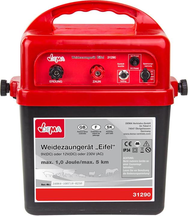 Produktbild Dema Weidezaungerät Weidegerät Elektrozaungerät Eifel 9/12/230 Volt max 5km