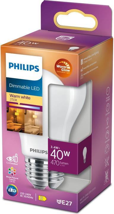 Produktbild Philips Warm Glow (E27, 3.40 W, 470 lm, 1 x, D)