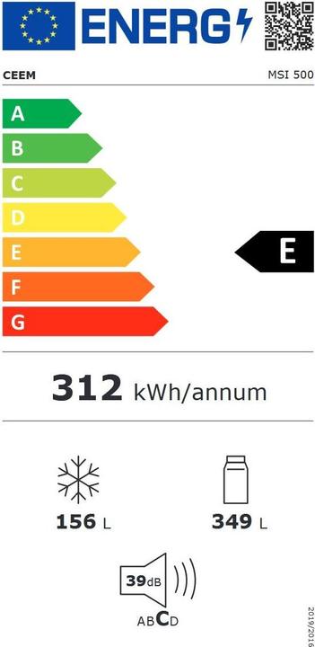 Label énergétique CEEM MSI 500 (505 l)