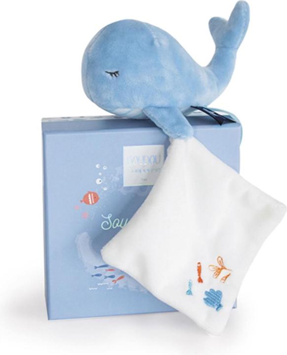 Produktbild Doudou et Compagnie Wal mit Schmusetuch, blau 15cm (MQ2) **