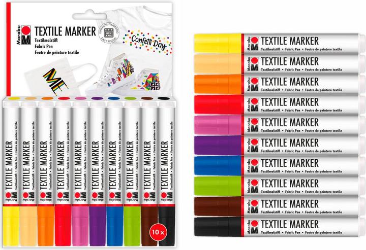 Image du produit Magni Marqueur textile Marabu 3mm 10 pièces (Multi, 3 mm, 10 x)