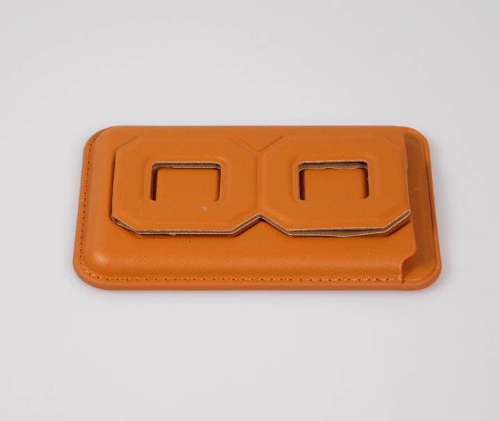 Actual product image PhoneLook Porte-cartes magnétique wallet MagSafe cuir végan avec aimant fort et support pliable intégré clair