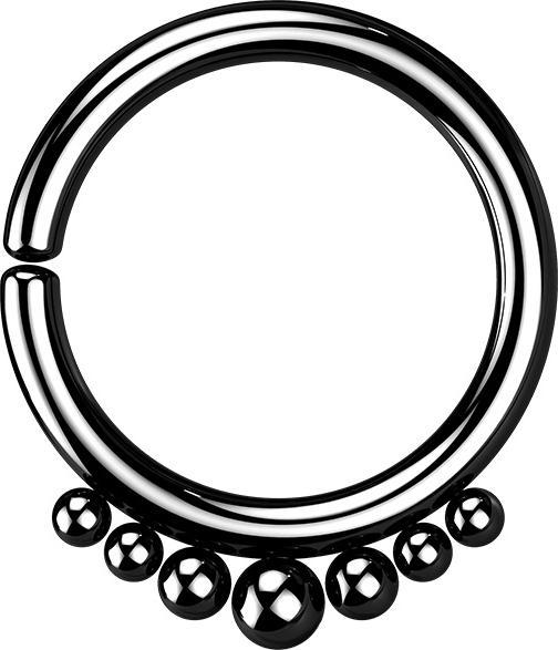 Immagine prodotto Star Piercing Anello micro piercing nero a sette sfere (Acciaio chirurgico 316L, senza ottone)