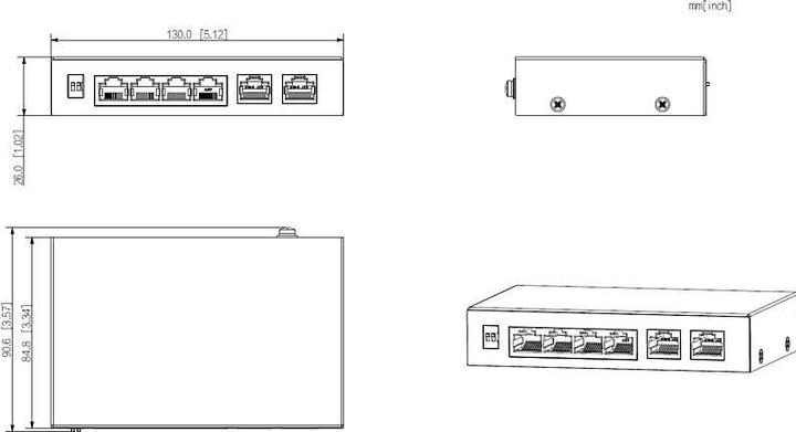 Immagine prodotto Dahua Switch PoE PFS3006-4GT-60-V2 non gestito (4 Porti)