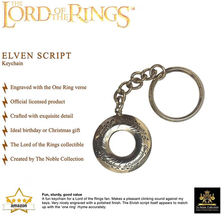 Actual product image Noble Collection Lord of the Rings Metal Elvish Script