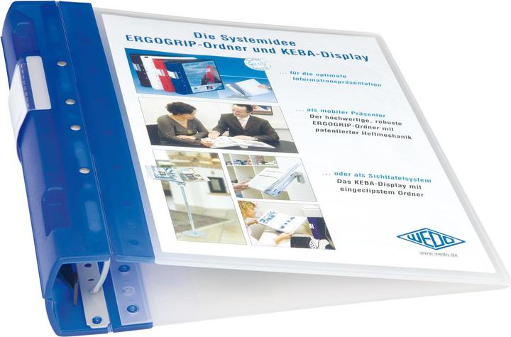 Actual product image Wedo ERGOGRIP presentation folder ICE, 56 mm, ICE blue front cover: transparent, back cover: ICE blue (A4, 56 mm, 1 Piece)