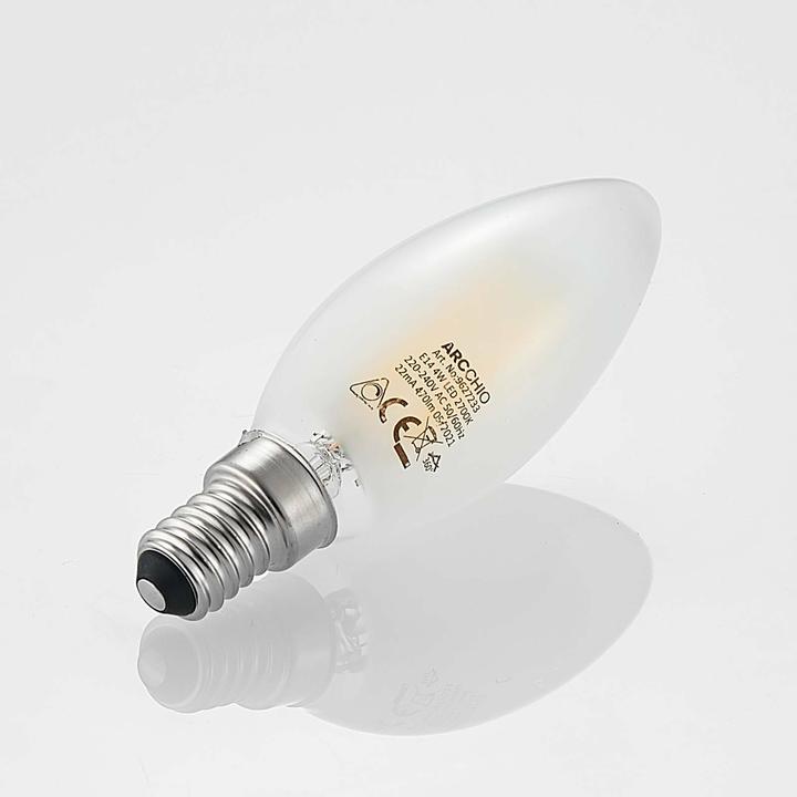 Actual product image Arcchio LED Lamp E14 4W 2,700K Candle, Dimmable, Frosted (E14, 4 W, 470 lm, 1 x, E)