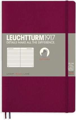 Leuchtturm1917 Port Red, Softcover, Paperback (B6+), 123 S., liniert (A5, Liniert, Harter Einband)