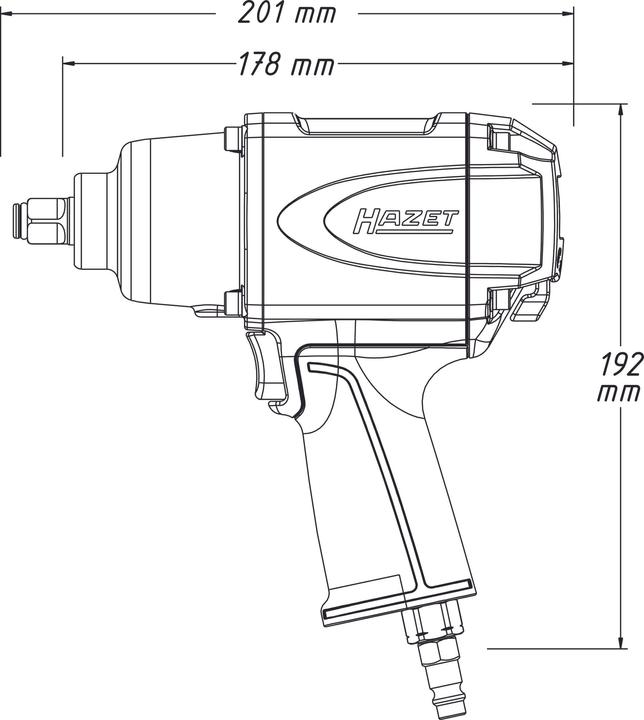 Produktbild HAZET Schlagschrauber 9012SPC ∙ Lösemoment maximal: 850 Nm ∙ Vierkant 12,5 mm (1/2 Zoll) ∙ Hochleis… (Druckluft)