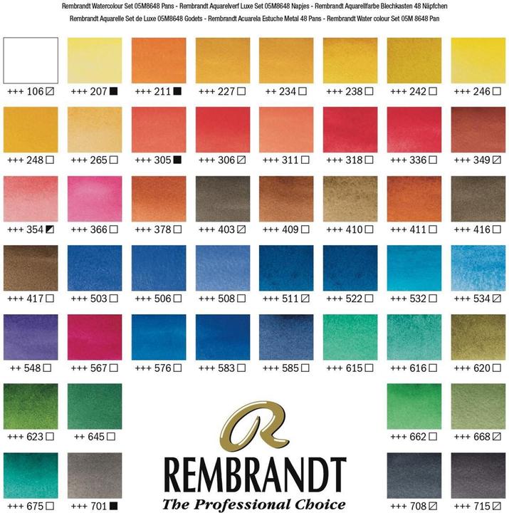 Image du produit Rembrandt Boîte de couleur à eau (Multicolore, 48 ml)