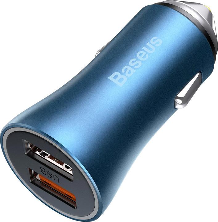 Baseus Golden Contactor Pro car charger, 2x USB, 40W (blue)