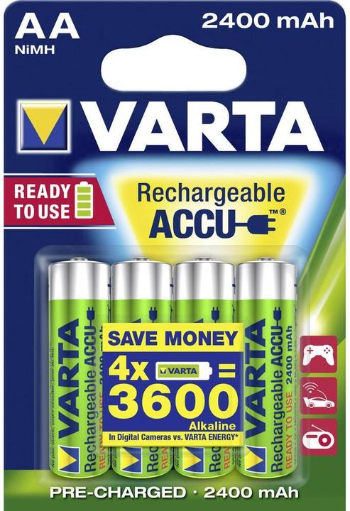 Actual product image Varta Rechargeable Accu (4 pcs., AA, 2400 mAh)