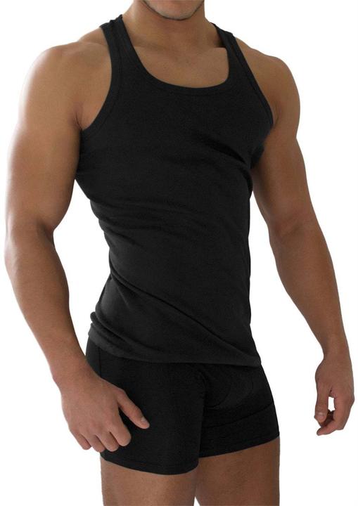 Produktbild Normani 4 Stück Herren-Unterhemd Feinripp Schwarz (XS)