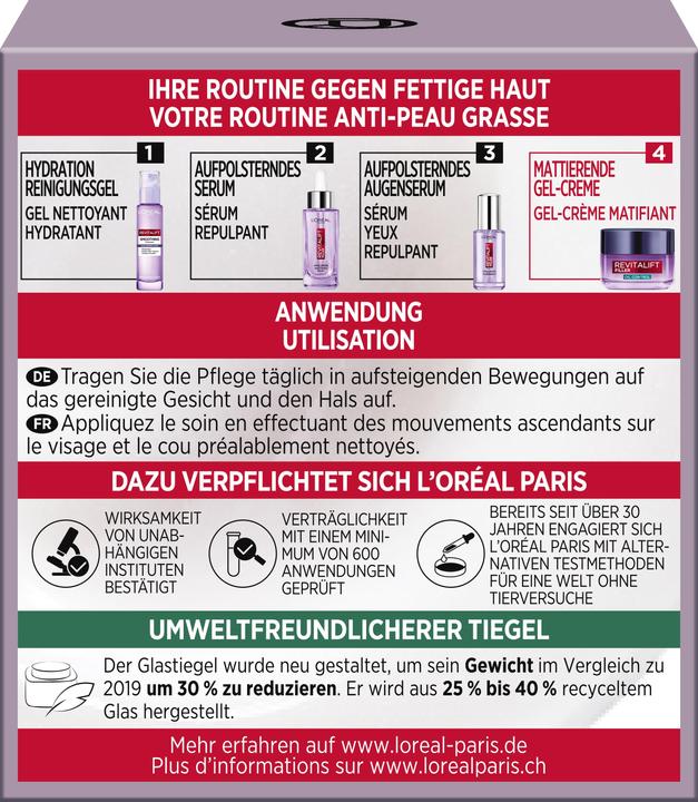 Nutritional values and ingredients L'Oréal Paris Revitalift (50 ml, Face gel)