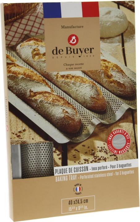 Produktbild de Buyer 3 Baguetten Edelstahl Perfo. Blech