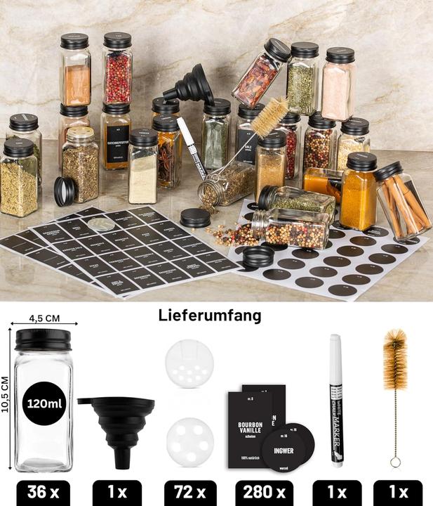 Immagine prodotto Deco haus 36-teiliges Gewürzgläser Set (4.32 l)