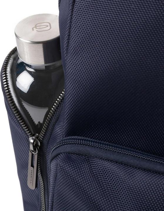 Actual product image Piquadro Fast-Check recycled fabric laptop backpack with LED light (29 l)
