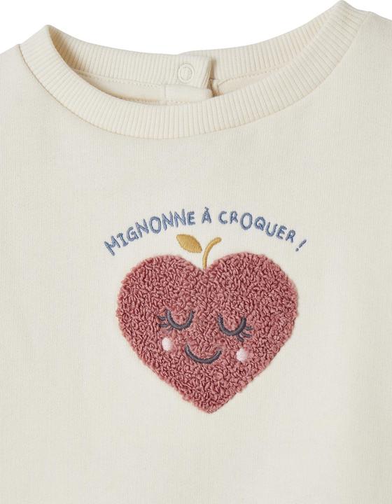 Actual product image Vertbaudet Baby sweatshirt with terrycloth heart and recycled polyester (92)