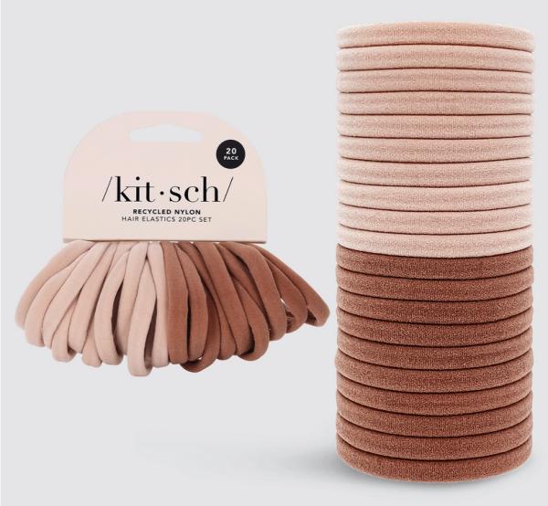 Immagine prodotto Kitsch Recycled Nylon Haargummis – 20er Set Blush (Elastico per capelli)
