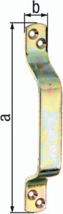 Image du produit GAH Poignée de porte Longueur 170 mm Largeur 20 mm Acier électrozingué jaune Nombre de trous 4