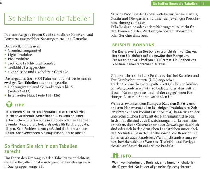 Nährwerte und Zutaten Klevers Kompass Kalorien & Fette 2021/22 (Deutsch, Johanna Dries, 2020)