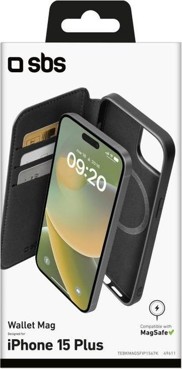 Produktbild SBS Duo Mag Wallet schwarz iPhone 15 Plus (Apple iPhone 15 Plus)