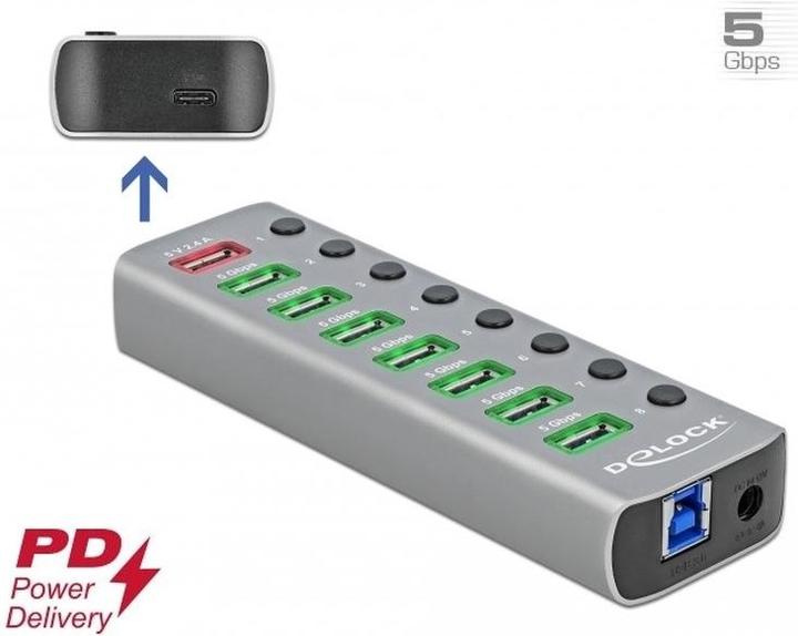 Immagine prodotto Delock Hub USB 3.2 (USB-B, 9 Porti)