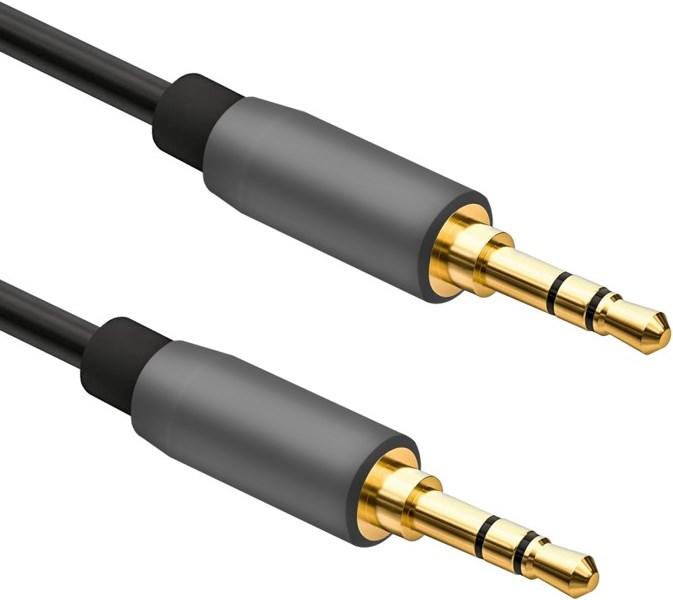 Produktbild Helos Anschlusskabel, Klinke 3,5mm Stecker/Stecker 3 Pin, PREMIUM, 0,5m, schwarz Klinke 3,5mm St./St. 3 P (0.50 m)