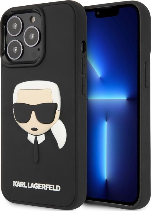 Actual product image Karl Lagerfeld Hard Cover 3D Rubber Karl Head Black, for iPhone 14 Pro, KLHCP14LKH3DBK (Apple iPhone 14 Pro)